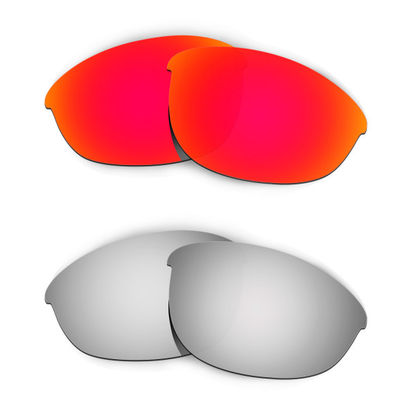 Hkuco Mens Replacement Lenses For Oakley Half Jacket Red/Titanium Sunglasses
